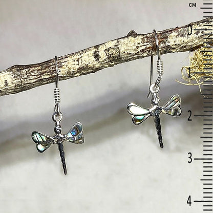 Paua Shell Dragonfly Earrings