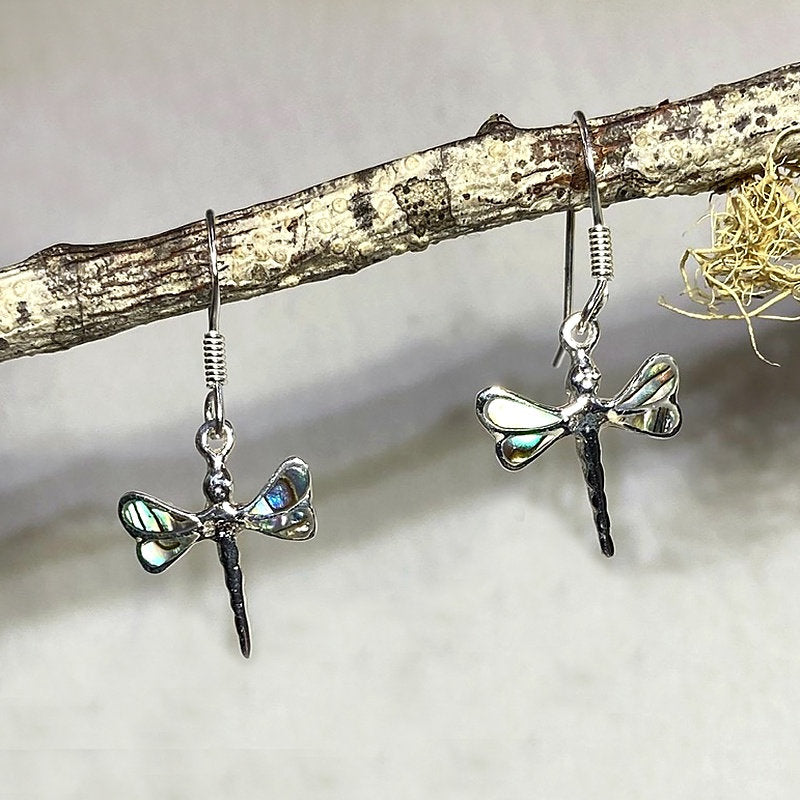Paua Shell Dragonfly Earrings
