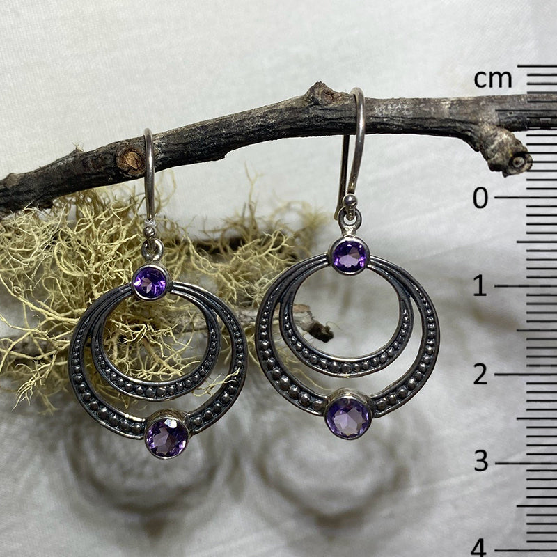 Faceted Amethyst Earrings