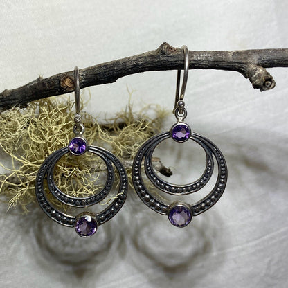 Faceted Amethyst Earrings