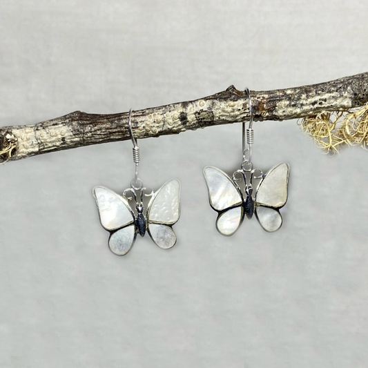 Mother Of Pearl Butterfly Earrings