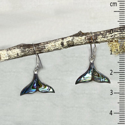 Whale Tail Paua Shell Earrings