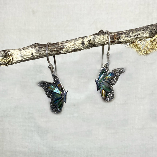 Paua Shell Butterfly Earrings