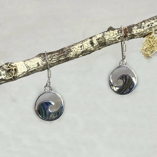Paua Shell Wave Earrings