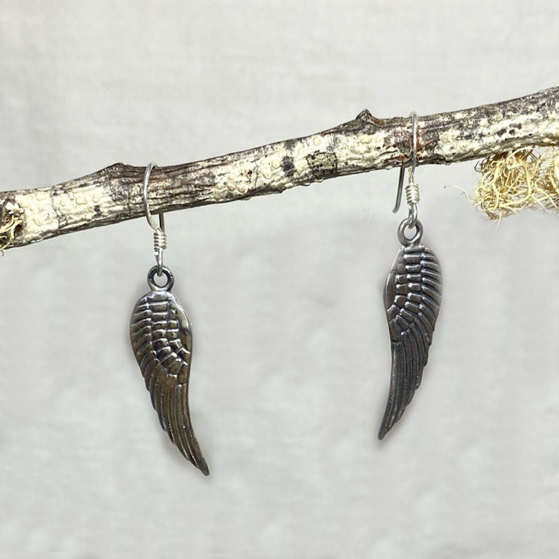 Sterling Silver Angel Wing Earrings