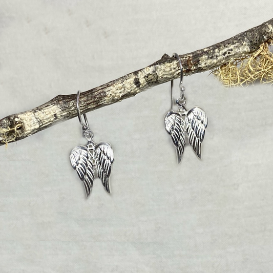Sterling Silver Angel Wing Earrings