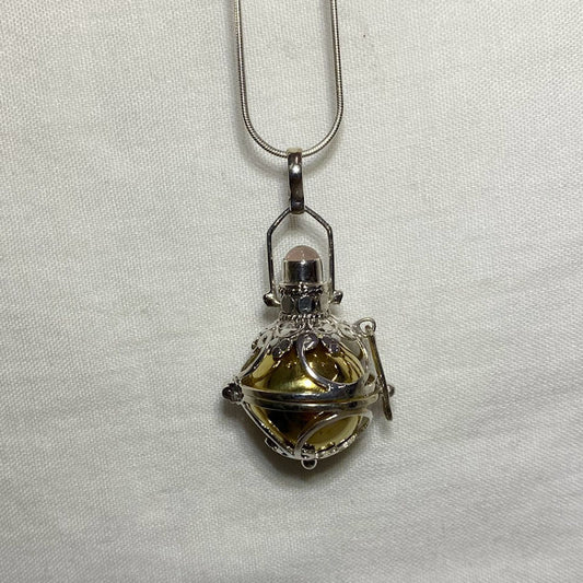 Rose Quartz, Sterling Silver & Brass Harmony Ball