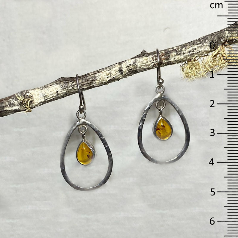 Teardrop Amber Earrings