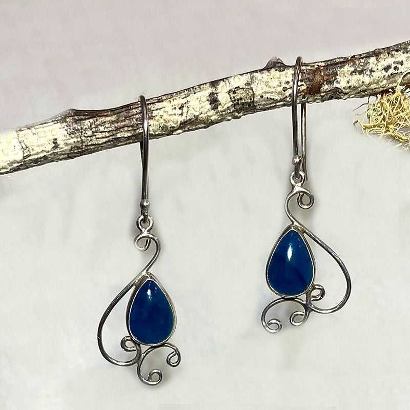 Teardrop Blue Apatite Earrings