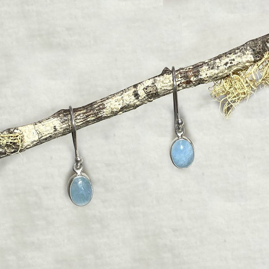 Oval Aquamarine Earrings