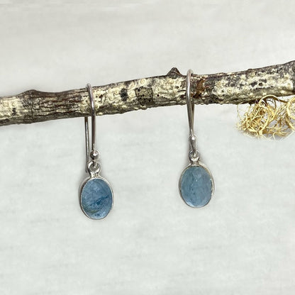 Faceted Oval Aquamarine Earrings