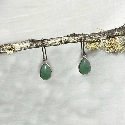 Teardrop Green Aventurine Earrings
