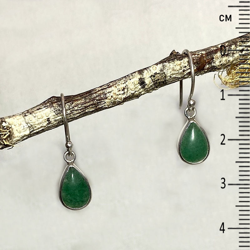 Teardrop Green Aventurine Earrings