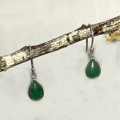 Teardrop Green Aventurine Earrings