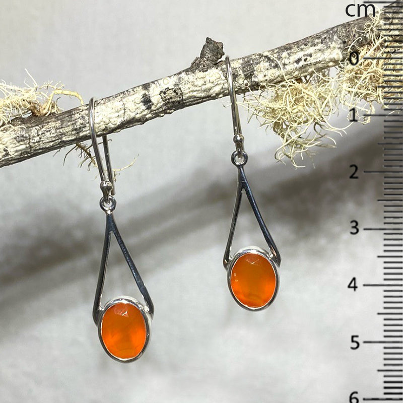 Oval Faceted Carnelian Earrings