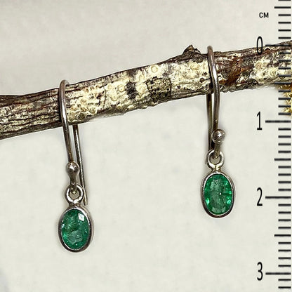 Faceted Oval Emerald Earrings