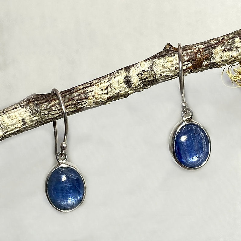 Oval Blue Kyanite Earrings