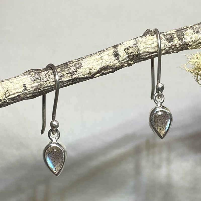 Pear Shaped Labradorite Earrings