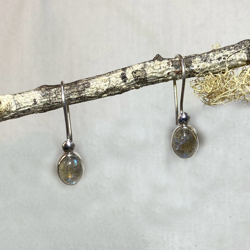Oval Labradorite Earrings