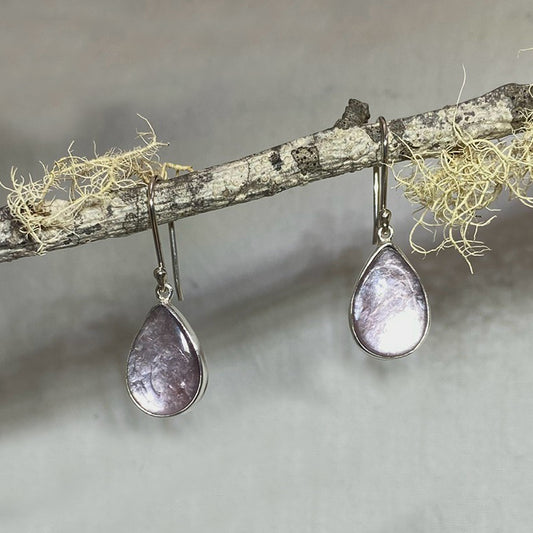 Teardrop Lepidolite Earrings