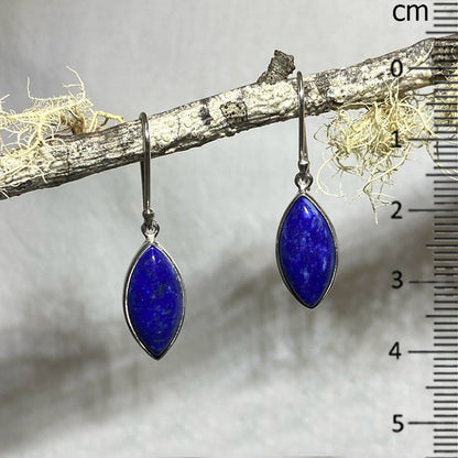 Leaf Shaped Lapis Lazuli Earrings