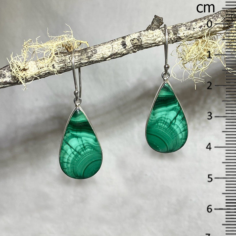 Teardrop Malachite Earrings