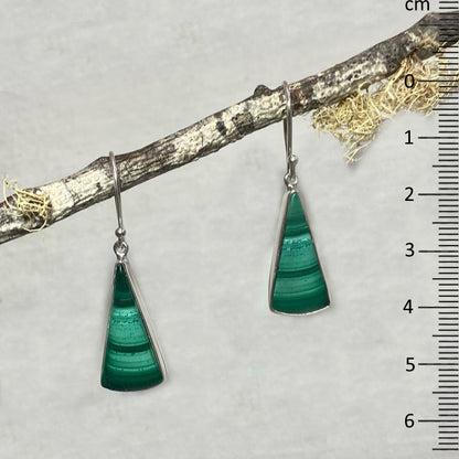 Triangle Malachite Earrings