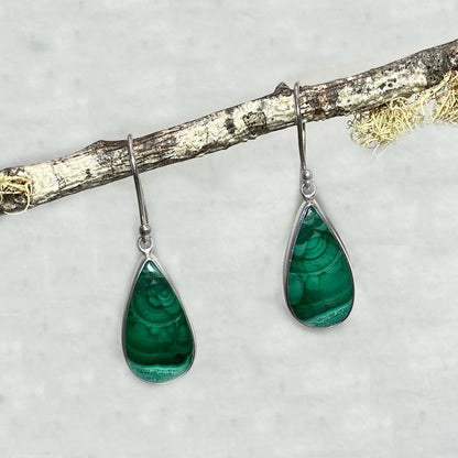 Teardrop Malachite Earrings