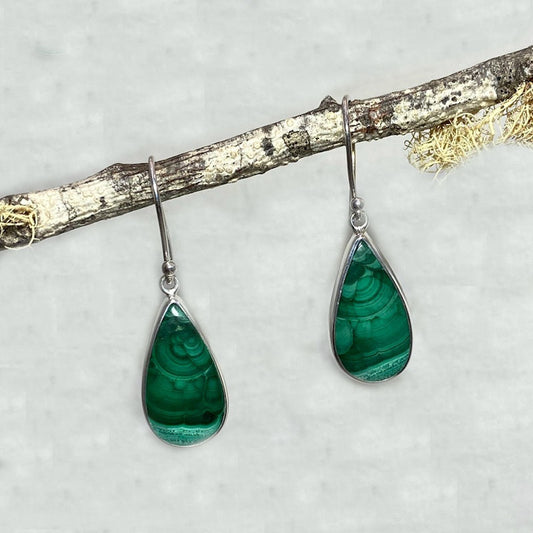 Teardrop Malachite Earrings