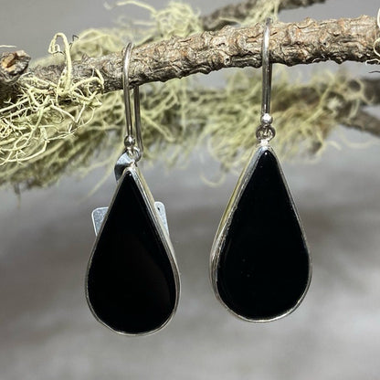 Teardrop Onyx Earrings