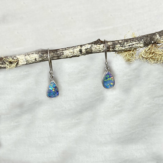Teardrop Opal Doublet Earrings