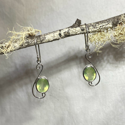 Oval Faceted Peridot Earrings