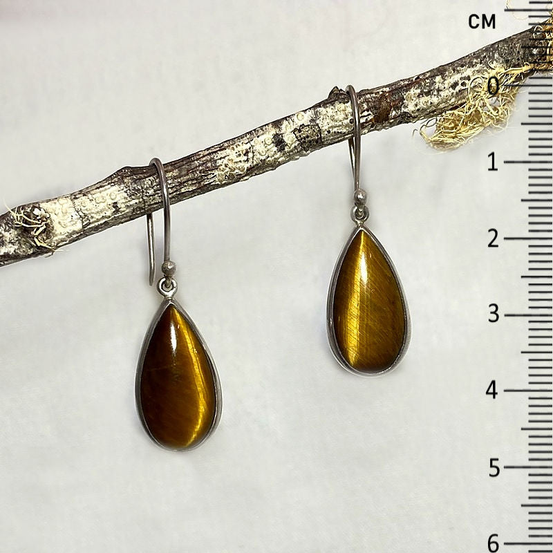 Teardrop Tigers Eye Earrings