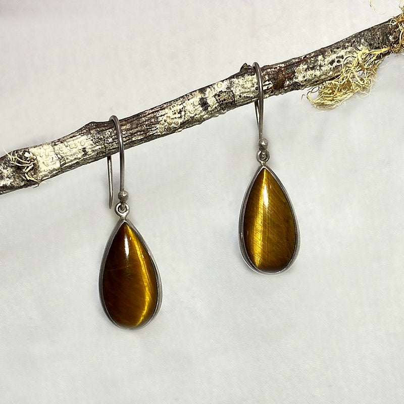 Teardrop Tigers Eye Earrings