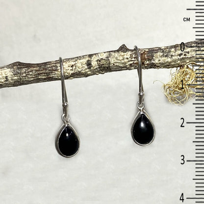 Teardrop Black Tourmaline Earrings
