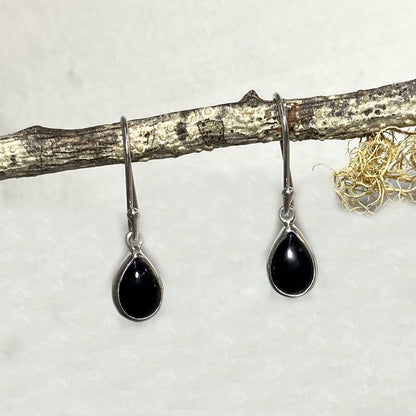 Teardrop Black Tourmaline Earrings