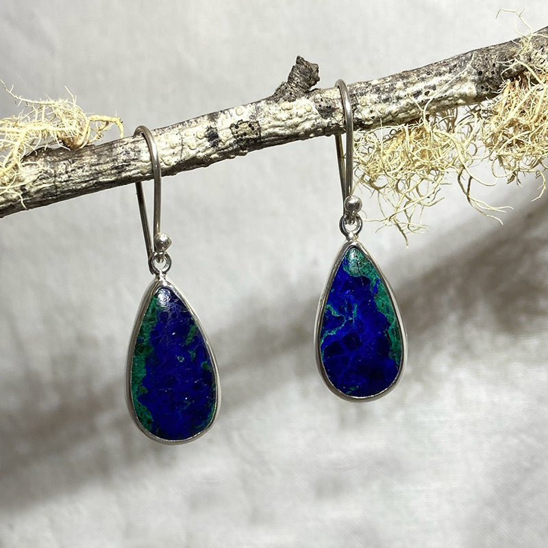 Teardrop Azurite Earrings