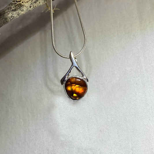 Ornate Sterling Silver Mexican Fire Agate Pendant