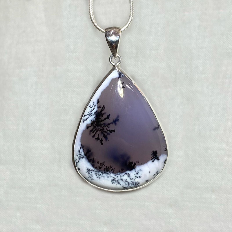 Teardrop Dendritic Agate Pendant