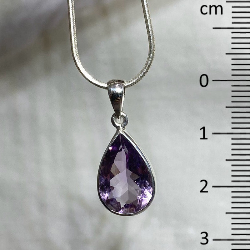 Teardrop Faceted Amethyst Pendant