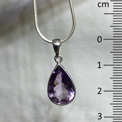 Teardrop Faceted Amethyst Pendant