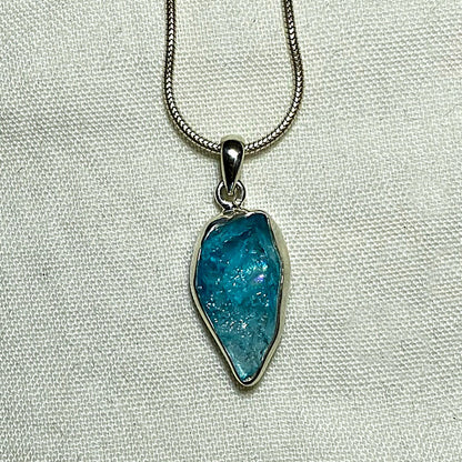 Natural Neon Apatite Pendant