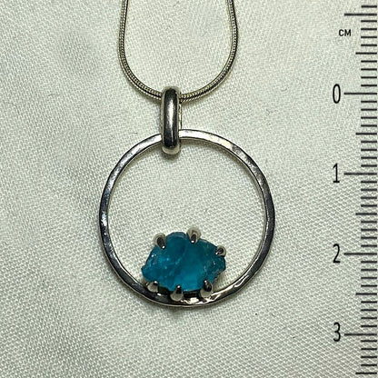 Natural Neon Apatite Pendant