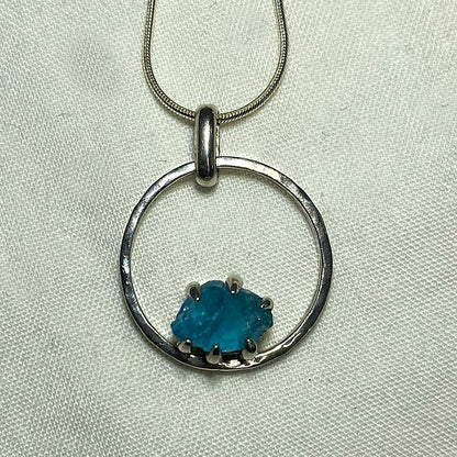 Natural Neon Apatite Pendant