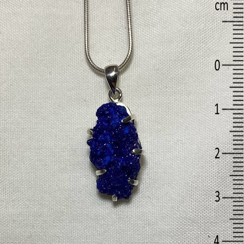 Freeform Azurite Druzy Pendant