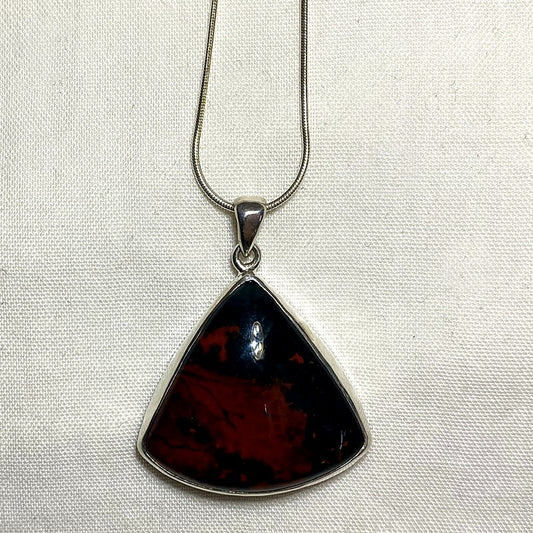 Triangle Bloodstone Pendant
