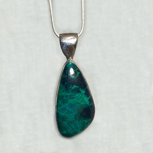 Freeform Chrysocolla Pendant