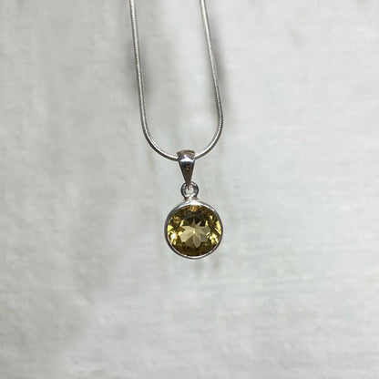 Faceted Round Citrine Pendant
