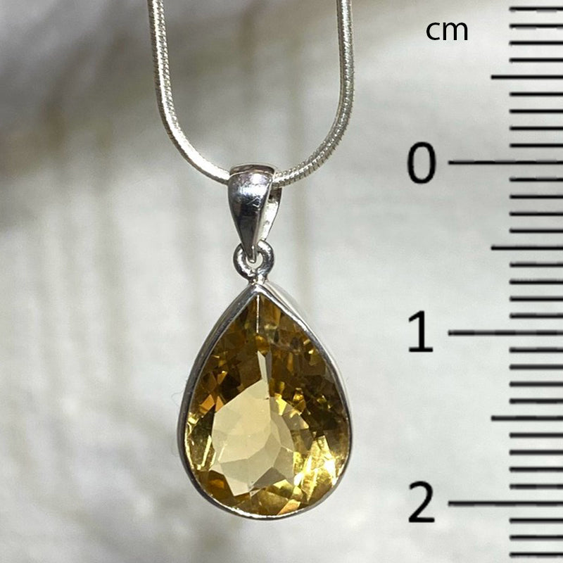 Teardrop Faceted Citrine Pendant