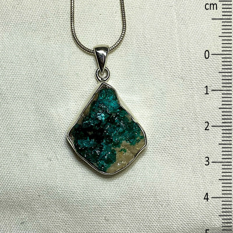 Freeform Natural Dioptase Pendant